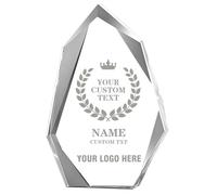 GPDNBIEU Trofei, Premio Trofeo in Vetro Personalizzato con Testo e Logo inciso(Tear Drop)