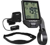 GPECTIFO Cardiofrequenzimetro Cadenza, Computer Wireless da Ciclismo con sensore di frequenza cardiaca Ciclocomputer Multifunzionale Antipioggia con retroilluminazione LCD(Black)