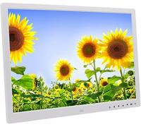 GPECTIFO Cornice Digitale con Pulsante Touch da 17 Pollici, Album elettronico HDMI HD 1080P, espositore da Parete, Lettore Video pubblicitario, Lettore Video HD Bianco e Nero(White)