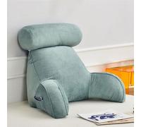 GPECTIFO Cuscino for Lettura e TV con braccioli, Comodo Cuscino for Dormire con Schienale, Cuscino cervicale Rimovibile e Borsa portaoggetti(B-Aqua Blue)