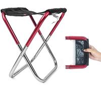 GPECTIFO Folding Chair The New Outdoor Simple Folding Stool Mini Portable Barbecue Fishing Folding Chair Train Line Up Maza Stool(Red)