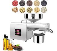 GPECTIFO Home Pressa for Olio Automatica Pressa for Olio a Freddo/Caldo in Acciaio Inox Lino Arachidi Ricino Semi di cumino Colza Canola Semi di Sesamo(110v)