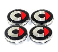 GPKFOLQM 4 Pezzi Auto Coprimozzi, per Smart Fortwo Forfour 450 451 454 453 60MM Auto Ruote Centro Cerchi Copricerchi Cerchioni Copertura Antipolvere Copri Ruota Trim,A
