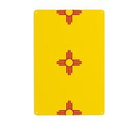 Gpkgsigt Bandiera del New Mexico Stampa Pittura decorativa in latta 20,3 x 30,5 cm Realizzato in banda stagnata, resistente all'usura e durevole
