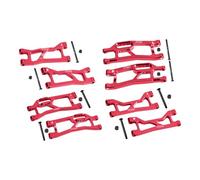 GPM Aluminium 7075 Alloy Front + Rear (Upper & Lower) Suspension Arms for Traxxas 1/16 Mini XRT VXL-3S 108076-1 Monster Truck Upgrades - Red