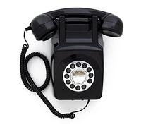 GPO 746 Wall Telefono a Quadrante con Montaggio a Parete, Telefono Fisso Vintage per Casa, Ufficio, Telefoni Retro Con Suoneria a Campanello Originale e Cavo Arricciato, Nero