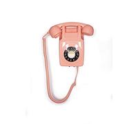 GPO 746 Wall Telefono a Quadrante con Montaggio a Parete, Telefono Fisso Vintage per Casa, Ufficio, Telefoni Retro Con Suoneria a Campanello Originale e Cavo Arricciato, Rosa