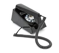 GPO Trim Telefono Fisso, con Filo, Quadrante con Tastierino e Suoneria a Campanello Autentica, per Casa e Hotel - Nero