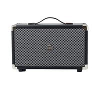 GPO Westwood Speaker Bluetooth Retro, Diffusore Portatile da 25 Watt con Subwoofer, Ingresso RCA, Griglia Retro, Maniglia di Trasporto, Nero