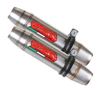 Scarico GPR compatibile con Royal Enfield Interceptor 650 2021-2023, Deeptone Inox, Coppia di terminali di scarico omologati, forniti con db killer removibile, catalizzatori e raccordi specifici