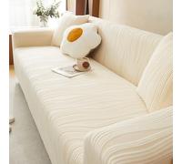 GPRL Copridivano Altamente Elastico Copridivano AntiGraffio Velluto Jacquard di Alta qualità Completamente Antipolvere Delicato sulla Pelle E Durevole Copridivano Antiscivolo,Bianco(90-140cm)