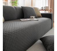 GPRL Copridivano Elasticizzato Ad Alta Elasticità per Divani da 1 2 3 O 4 Posti Facile da Rimuovere E Lavabile per Il Soggiorno E Adatto Anche A Cani E Altri Animali Domestici,Grigio(190cm-230cm)