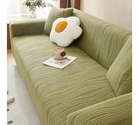 GPRL Copridivano Elasticizzato con 1 Federa per Cuscino Copridivano Antiscivolo con Braccioli Copridivano per Cani Resistente E Senza Pelucchi per Divani da Soggiorno,Verde(235-300cm)