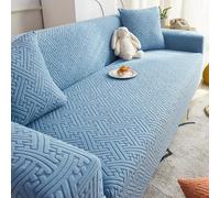 GPRL Copridivano Elasticizzato per Divani A L E Divani A 1 2 3 O 4 Posti Copridivano Antiscivolo A L Copridivano A 360° per Divani Angolari Copridivano Lavabile,Blu(305-360cm)