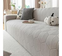 GPRL Copridivano Elasticizzato per Divani da 1 A 5 Posti Resistente Lavabile AntiGraffio E Antiscivolo per Cani Gatti E Altri Animali Domestici,Grigio(190cm-230cm)