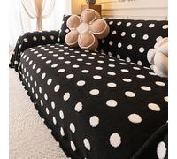 GPRL Copridivano in Flanella A Pois Bianchi E Neri Antipolvere per Proteggere Il Divano Adatto Anche per Animali Domestici Perfetto per Divani del Soggiorno E Come Coperta per Il Riposo(180 * 300cm)