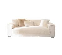 GPRL Copridivano Morbido in Peluche Lavabile Nuovo Copridivano Antiscivolo per Divani A 1 2 3 E 4 Posti Divani Componibili,soffice Copridivano in Pelliccia Sintetica,Bianco Crema(70 * 90cm)
