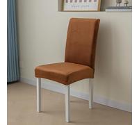 GPRL Coprisedia in Velluto Elastico Marrone Protezione per Sedie da Pranzo Delicato sulla Pelle E Lavabile in Lavatrice Adatto A Sedie con Schienale Alto da 45 A 65 Cm