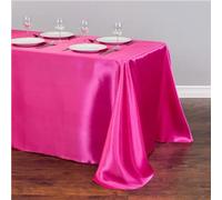 GPRTPL Tovaglia in raso Tovaglia sovrapposta Matrimonio Natale Compleanno Eventi Banchetto Arredamento Casa Tavolo da pranzo-Fucsia-145x320cm(57x126inch