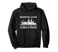 GPS Coordinate Spagna Vacanze Catalogna Skyline Barcellona Felpa con Cappuccio