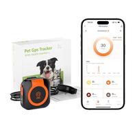 GPS per cani, GPS gatto modello Min Localizzazione in tempo reale, Tracker di Attività e Salute del tuo Cane, con Recinto Digitale e Notifiche, Cronologia delle posizioni, Impermeabile IP67, Nero