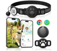 GPS per Gatti, Collare GPS per Gatti & Cani Compatibile con iOS e Android, Localizzatori GPS per Cani Senza Abbonamento Codice 2D Per Compilare le Informazioni, Regolabile, Riflesso Notturno