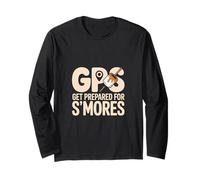 GPS Prepararsi Per S'mores Campeggio Divertente Detto Maglia a Manica