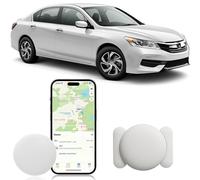 GPS Tracker per Auto, Magnetico Nascosto Localizzatore Gps Senza SIM senza abbonamento, Auto Localizzatore Compatibile con Apple Find My App(IOS) per Bambini, Animali Domestici (1 bianco)