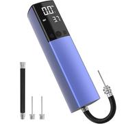 GPUTEK Pompa a sfera elettrica intelligente portatile, gonfiaggio veloce della palla con manometro preciso e display LCD digitale per calcio, basket, pallavolo (2 aghi e 1 ugello)