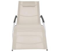 GPUTYGHN Lettino prendisole con cuscino, in alluminio e textilene, color | Design ergonomico, telaio a forma di U, resistente alle intemperie, protezione dalla corrosione, per terrazza, giardino