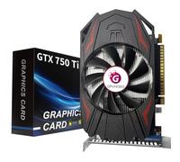 GPVHOSO GTX 750Ti 4GB Scheda Grafica GDDR5, | Scheda video da gioco a 128 bit, interfaccia PCI Express 3.0x16, HDMI, DVI-D, VGA, doppia ventola, GPU a bassa potenza per il