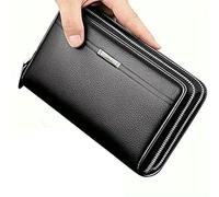 GPWDIEJB Portafoglio Donna da Uomo Frizione Lunga Grande Business Borsa del Telefono Porta Carta Regalo per Gli Uomini Padre Figlio Marito Fidanzato-Nero