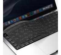 GPXIIZ Copritastiera Compatibile con 2025-2022 MacBook Air 13.6/Air 15 M4 M3 M2, 2025-2021 Mac Pro 14/Pro 16 M5 M4 M3 M2 M1 Pro/Max, Ultrasottile Protezione Tastiera, US Layout TPU, Grigio Traslucido