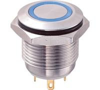 Gq16f-10e / J / B/ 12v 16mm IP65 Antivandalo Interruttore Spst , On-Off, LED Blu