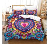 GQLIDDAOE Copripiumino Mandala, 3D Set Di Biancheria Da Letto 3 Pezzi Microfibra Copripiumino Con, Incluso Copripiumino Con Cerniera E Federe King（220x240cm）