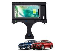 GQQSXZNTD Caricabatterie Wireless per Auto per BMW X3/X4/X3M/X4M 2019-2024 Tutti i Modelli, Piastra di Ricarica Rapida da 15W con Porta USB da 27W, Scatola per i-Phone Sam-Sung