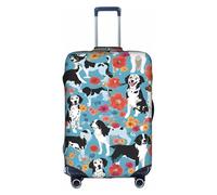 GQSZCYHLKL Border Collie Florals - Custodia protettiva da viaggio elegante con stampa su entrambi i lati, design elastico per una vestibilità sicura e protezione dai graffi, bianco, L