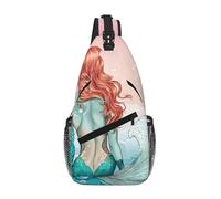 GQSZCYHLKL Borsa a tracolla casual da uomo con stampa a coda di sirena con design multi-tasca, borsa frontale leggera e spaziosa per viaggi, lavoro e uso quotidiano, Nero , Taglia unica