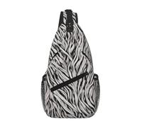 GQSZCYHLKL Borsa a tracolla casual da uomo con stampa bianca nera con design multi-tasca - Borsa frontale leggera e spaziosa per viaggi, lavoro e uso quotidiano, Nero , Taglia unica
