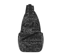 GQSZCYHLKL Borsa a tracolla casual da uomo con stampa codice di programmazione programmatore con design multi-tasca - Borsa frontale leggera e spaziosa per viaggi, lavoro e uso quotidiano, Nero