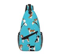 GQSZCYHLKL Borsa a tracolla casual da uomo con stampa di cane Beagle Cartoon con design multi-tasca - Borsa frontale leggera e spaziosa per viaggi, lavoro e uso quotidiano, Nero , Taglia unica