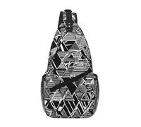 GQSZCYHLKL Borsa a tracolla da uomo casual con stampa marmorizzata bianca nera con design multi-tasca - Borsa frontale leggera e spaziosa per viaggi, lavoro e uso quotidiano, Nero , Taglia unica