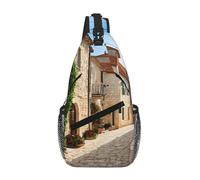 GQSZCYHLKL Borsa a tracolla da uomo casual con stampa toscana Italia con design multi-tasca - Borsa frontale leggera e spaziosa per viaggi, lavoro e uso quotidiano, Nero , Taglia unica