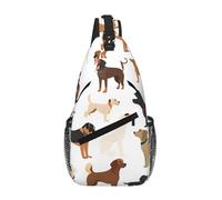 GQSZCYHLKL Borsa a tracolla da uomo con stampa di cane Beagle con design multi-tasca, leggera e spaziosa borsa frontale per viaggi, lavoro e uso quotidiano, Nero , Taglia unica