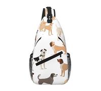 GQSZCYHLKL Borsa a tracolla da uomo con stampa di cane Beagle con design multi-tasca, leggera e spaziosa borsa frontale per viaggi, lavoro e uso quotidiano, Nero , Taglia unica