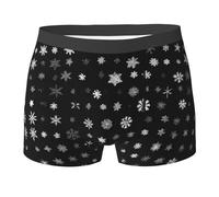 GQSZCYHLKL Boxer da uomo in bianco e nero con stampa completa su entrambi i lati, biancheria intima da uomo con morbido tessuto elasticizzato3d spacer Cabin Cut per un comfort tutto il giorno, Nero