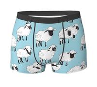 GQSZCYHLKL Carino Cartoon Sheep Uomini Boxer Slip Stampa Completa Design su due lati Biancheria Intima Da Uomo Con Morbido Tessuto Elasticizzato 3D Cabina Taglio Per Tutto Il Giorno Comfort, Nero , XL