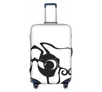 GQSZCYHLKL Cat1 - Custodia protettiva per valigia da viaggio elegante con stampa su entrambi i lati, design elastico per una vestibilità sicura e protezione dai graffi, bianco, L