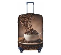 GQSZCYHLKL Chicchi di caffè valigia cover elegante custodia protettiva da viaggio con stampa fronte/retro, design elastico per una vestibilità sicura e protezione dai graffi, bianco, XL