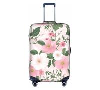 GQSZCYHLKL Copertura per valigia con fiori e piante, elegante custodia protettiva da viaggio con stampa su entrambi i lati, design elastico per una vestibilità sicura e protezione dai graffi, bianco